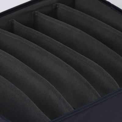 Органайзер для хранения белья LaDо́m, 7 ячеек, 33.5×30.5×10 см, графитовый