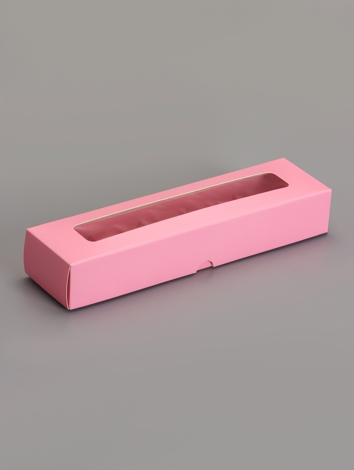 Коробка для 5 конфет, розовый, 22×5.5×3.5 см