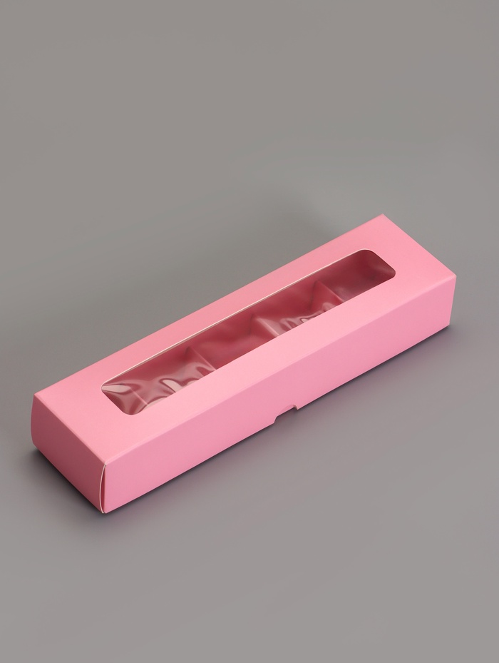 Коробка для 5 конфет, розовый, 22×5.5×3.5 см - Фото 1