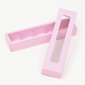 Коробка для 5 конфет, розовый, 22?5.5?3.5 см (комплект 2 шт)