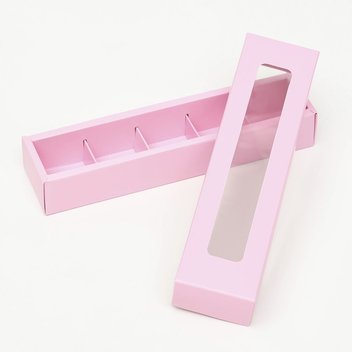 Коробка для 5 конфет, розовый, 22×5.5×3.5 см - Фото 1