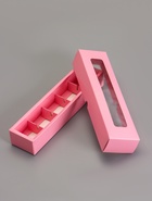 Коробка для 5 конфет, розовый, 22×5.5×3.5 см  (артикул 10342963)  большой выбор товаров оптом и в розницу по низким ценам с доставкой