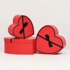 Набор подарочных коробок сердце 3 в 1, L:27×27×12cm M:23.5×23×11cm S:19×19×10cm - Фото 3