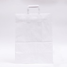 Пакет крафт, белый, плоская ручка, 32 х 18 х 43 см 70 г/м2 - Фото 2