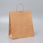 Пакет крафт без печати, крученая ручка, 28×15×32 см - Фото 2