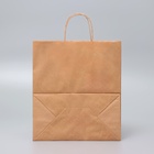 Пакет крафт без печати, крученая ручка, 28×15×32 см - Фото 3
