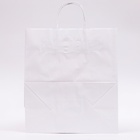Пакет крафт без печати, белый, крученая ручка, 28 х 15 х 32 см - Фото 2
