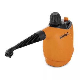 Пароочиститель Kitfort КТ-9140-2, 1050 Вт, 0.45 л, 29 г/мин, нагрев 4 мин, чёрно-оранжевый