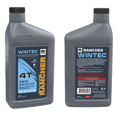 Масло Rezer Rancher WINTEC, зимнее, для 4Т двигателей, п/синт., SAE5W30, 0.946 л