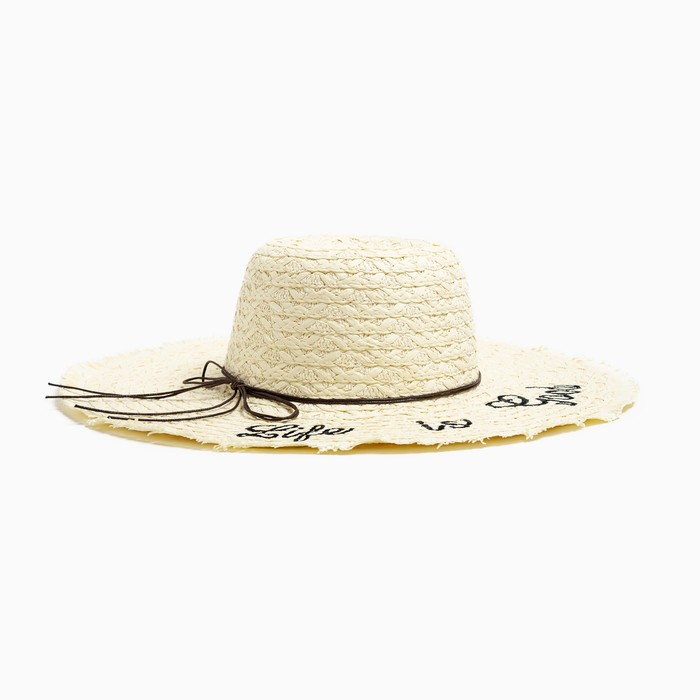 Шляпа женская "Life is good", размер 54-56, цвет белый - Фото 1