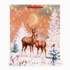 Пакет подарочный новогодний ламинированный «Олени», 26×32×12 см - Фото 2