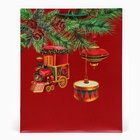 Пакет подарочный новогодний ламинированный «Паровоз», 26×32×12 см - Фото 2