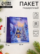 Пакет подарочный новогодний «Зимний дом», 18×22.3×10 см - Фото 1