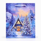 Пакет подарочный новогодний «Зимний дом», 18×22.3×10 см - Фото 2