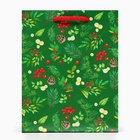 Пакет подарочный новогодний «Веточки», 11.5×14.5×6.5 см - Фото 2