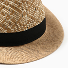 Шляпа мужская MINAKU, цвет светло-коричневый, р-р 58 - фото 25337060