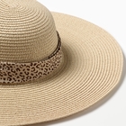 Шляпа женская MINAKU "Leopard" цвет бежевый, р-р 56-58 - фото 25337073
