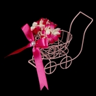 Сувенир металл "Колясочка с розовыми цветами" 9,5х11х5,3 см - Фото 1