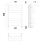 Полотенцесушитель водяной TERMINUS "Арктур" П8, 500x800 мм, нижнее подключение, хром - Фото 3