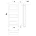 Полотенцесушитель водяной TERMINUS "Енисей" П15, 500x1200 мм, нижнее подключение, хром - Фото 3