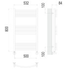 Полотенцесушитель водяной TERMINUS "Классик" П16, 500x800 мм, нижнее подключение, хром - Фото 3