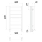 Полотенцесушитель водяной TERMINUS "Контур" П7, 300x800 мм, нижнее подключение, хром - Фото 2