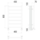 Полотенцесушитель водяной TERMINUS "Контур" П7, 400x800 мм, нижнее подключение, хром - Фото 3