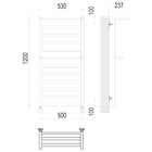 Полотенцесушитель водяной TERMINUS "Хендрикс" П12, 500x1200 мм, нижнее подключение, хром - Фото 3