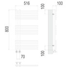 Полотенцесушитель водяной TERMINUS "Астра" П15, 70x800 мм, нижнее подключение, хром - Фото 3