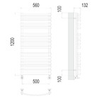 Полотенцесушитель водяной TERMINUS "Капри" П17, 500x1200 мм, нижнее подключение, хром - Фото 3