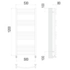 Полотенцесушитель водяной TERMINUS "Палермо" П15, 500x1200 мм, нижнее подключение, хром - Фото 3