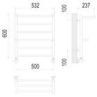 Полотенцесушитель водяной TERMINUS "Анкона" П6, 500x600 мм, нижнее подключение, хром - Фото 3