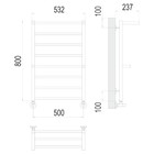 Полотенцесушитель водяной TERMINUS "Анкона" П8, 500x800 мм, нижнее подключение, хром - Фото 4