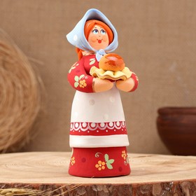 Ковровская игрушка "Бабушка с пирогом", керамика