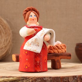 Ковровская игрушка "Барышня Вышивальщица", керамика