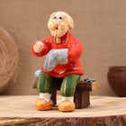 Ковровская игрушка "Скамейка Дед подшивает валенки", керамика - фото 12149324