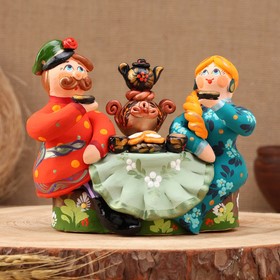 Ковровская игрушка "Чаепитие Барышня с кавалером", керамика
