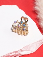 Крабик для волос «Адель», павлин, 2.5 см, золото (комплект 6 шт) - фото 43306494