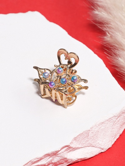 Крабик для волос «Адель», бабочка, 2.5 см, золото