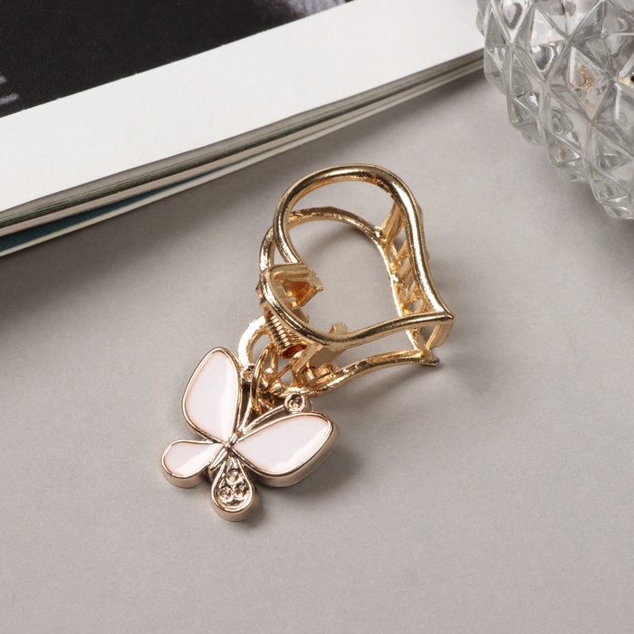 

Краб для волос "Берта" сердце, 2,5 см, золото