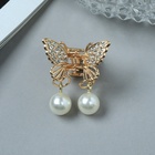 Крабик для волос «Милада», белые бусинки, 2.5 см, золото - фото 52615415 Крабик для волос «Милада», белые бусинки, 2.5 см, золото - фото 52615415