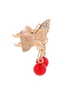 Крабик для волос «Милада», красные бусинки, 2.5 см, золото 10454939