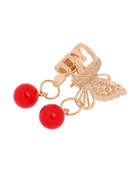 Крабик для волос «Милада», красные бусинки, 2.5 см, золото 10454939