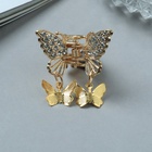 Крабик для волос «Милада», маленькие бабочки, 2.5 см, золото (комплект 6 шт) - фото 43306541