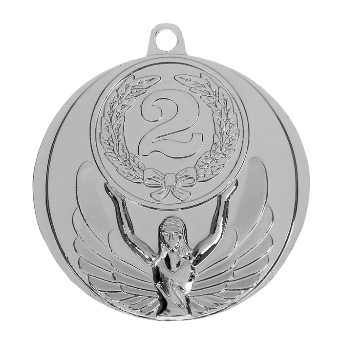 Медаль призовая 017 диам 4,5 см. 2 место. Цвет сер. Без ленты - фото 1906791192