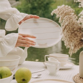 Тарелки SL Home «Гато», d=24 см, набор 2 шт., фарфор, белые