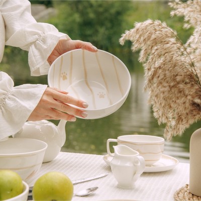 Салатники SL Home «Гатто», 1.1 л, d=18.5 см, набор 2 шт., фарфор, белые