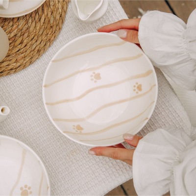 Салатники SL Home «Гатто», 1.1 л, d=18.5 см, набор 2 шт., фарфор, белые