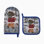 Прихватки «Этель» Forest bear, набор 2 шт., 15×28 см, 19×19 см, 100% хлопок - Фото 3