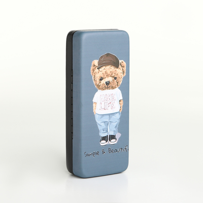 Футляр для очков на хлопушке, с принтом, размер 16×6.5×3.5 см, серый